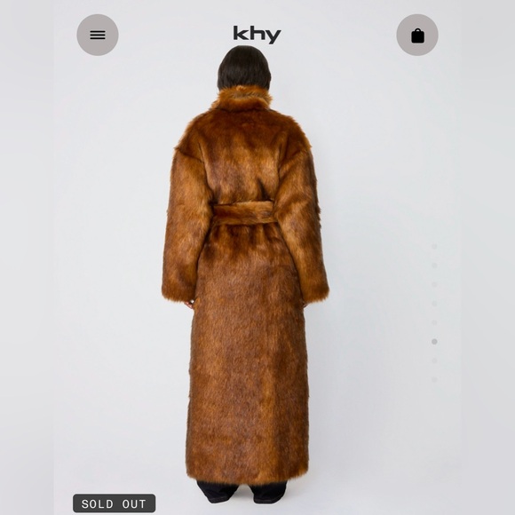 KHY Luxurious Brown Faux Fur Coat - Picture 6 of 12